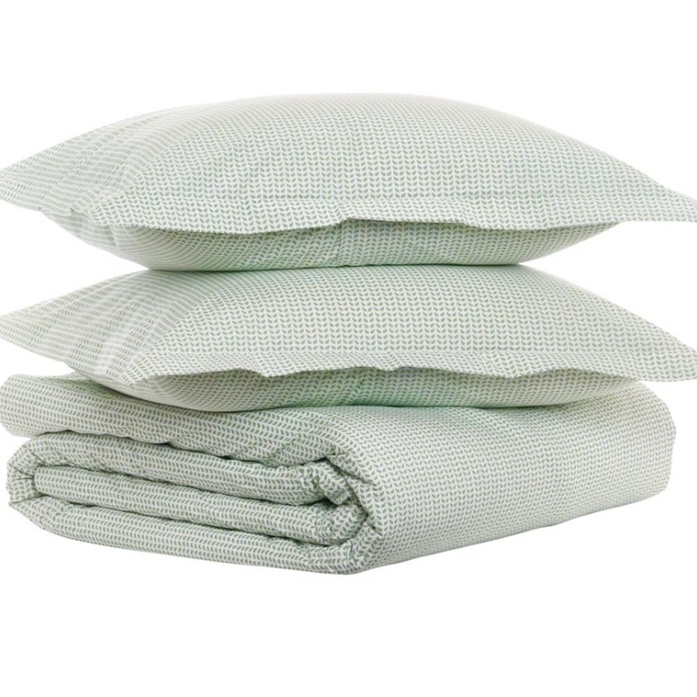 John Robshaw Cinde Sage Green Queen Duvet and Pillow Shams Set